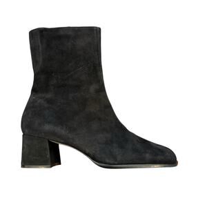 Enzo Angiolini Y2K 90s Vintage Suede Block Heeled Round Toe Ankle Boots Size 6.5